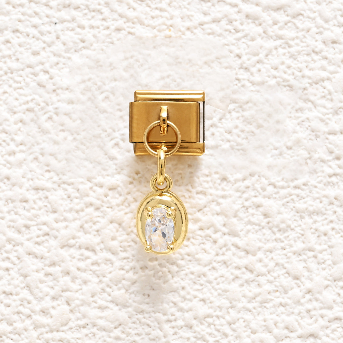 Clear Oval Stone Drop