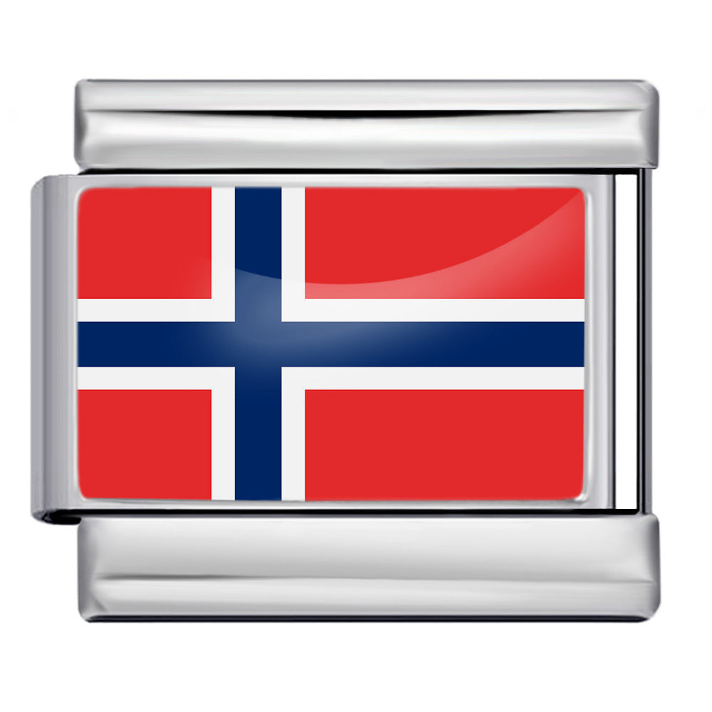 Norway Flag, Silver