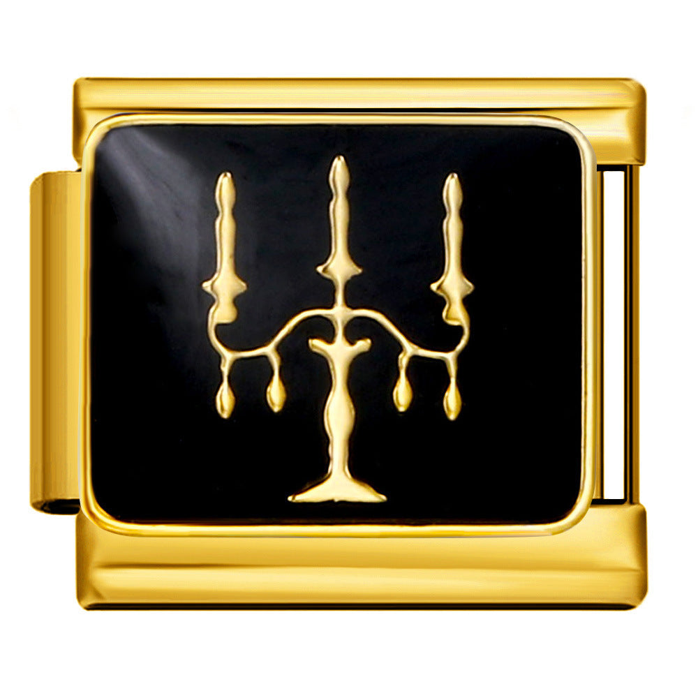 Gold and Black Enamel Charms