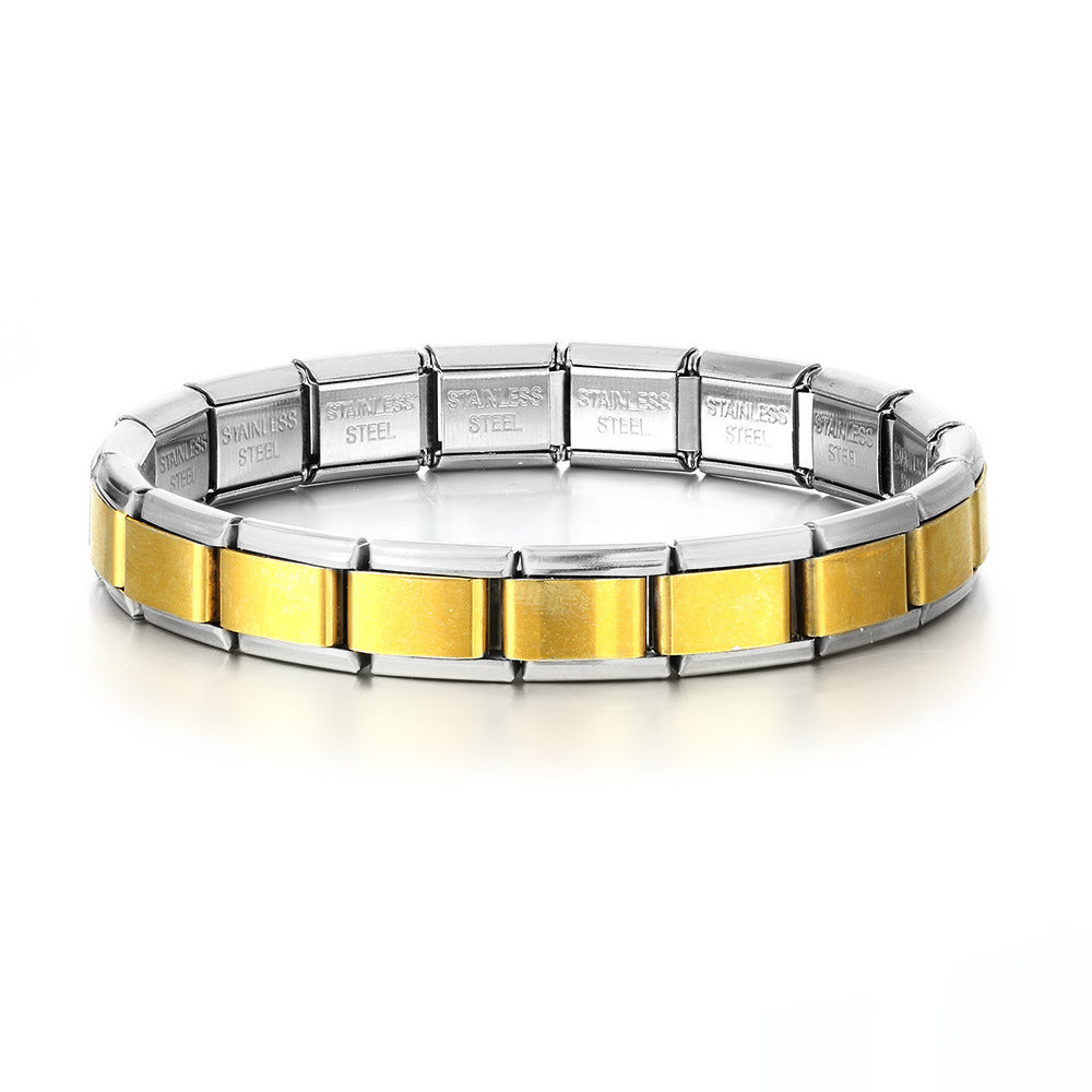 Silver Band with Gold Links