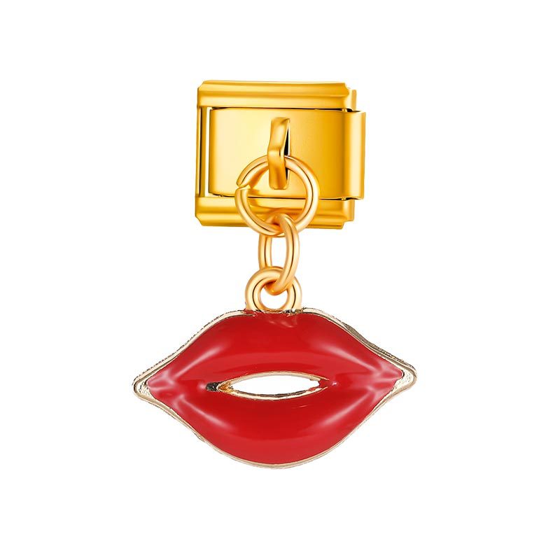 Enamel Flag and Animal Dangle Charms