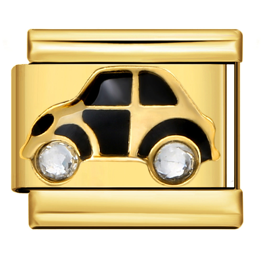 Gold and Black Enamel Charms