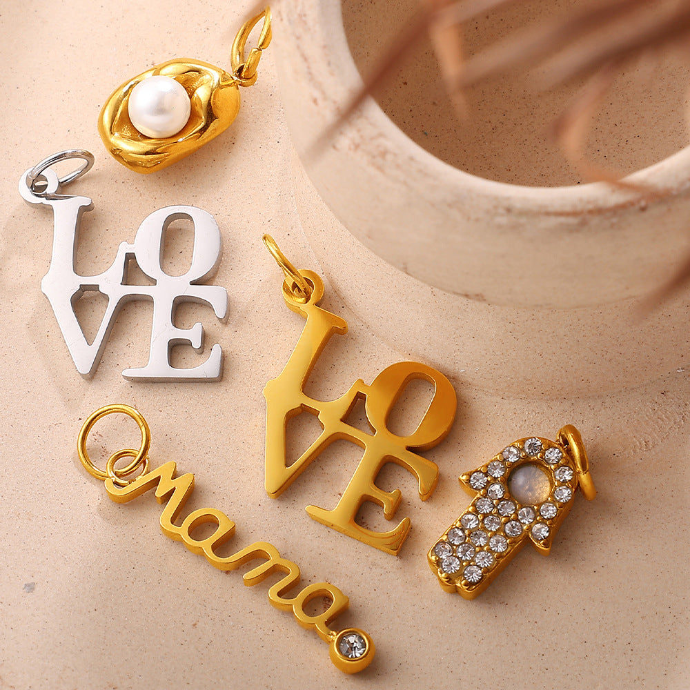 Stainless Steel Pendants, Gems and Charms