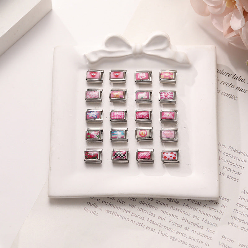 Pink Photo Charms, Flowers and Hearts