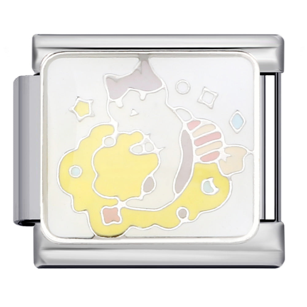 White Cat on Yellow Cloud