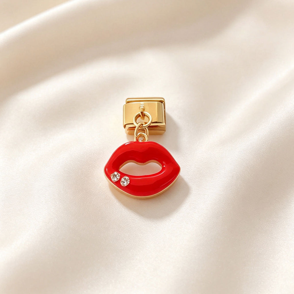 Gold Enamel Dangle Charms, Flowers and Butterflies