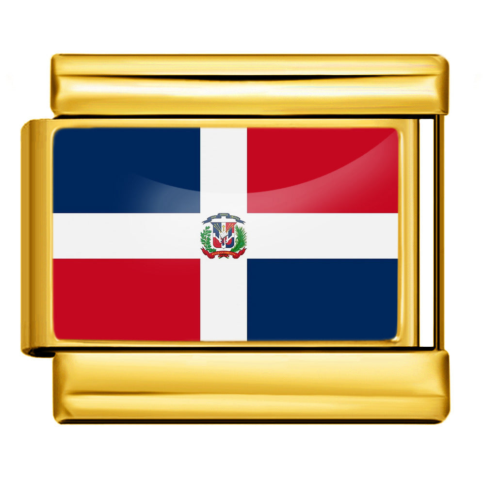 Dominican Republic Flag, Gold