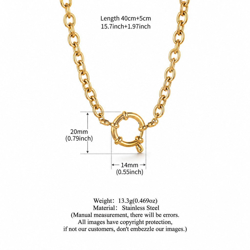 Gold Cable Chain Sailor Clasp 40cm