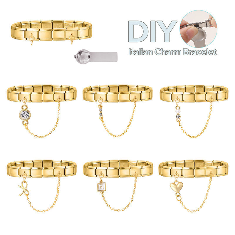Gold Chain Charms, Two Links