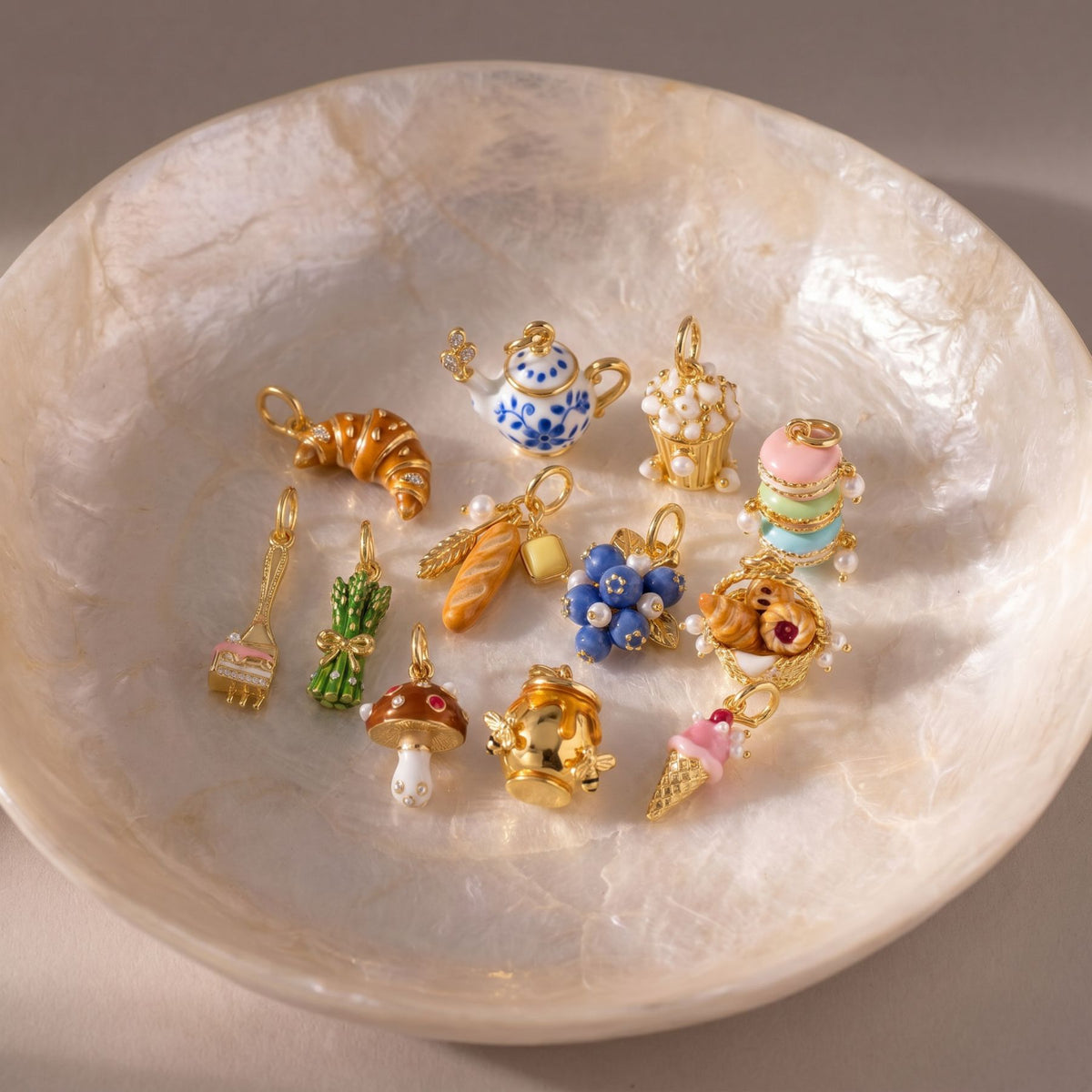Bakery and Dessert Necklace Charms with Chains
