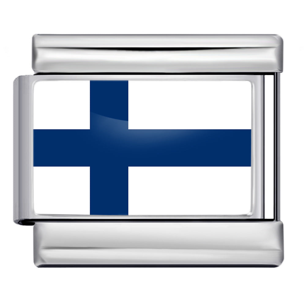 Finland Flag, Silver