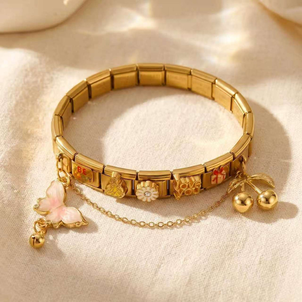 Cross-border Italian gold charm module, fashionable creative fresh and exquisite accessories, European style DIY multifunctional