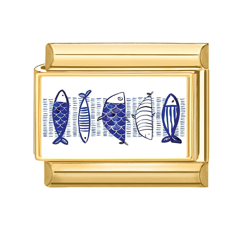 Blue Fish Print