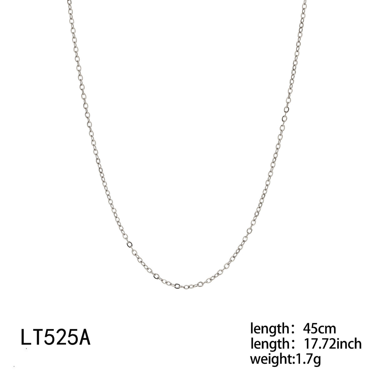 Silver Cable Chain 45cm