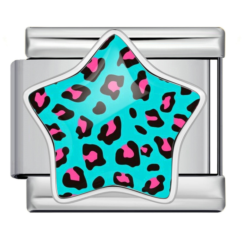 Silver Turquoise Pink Leopard