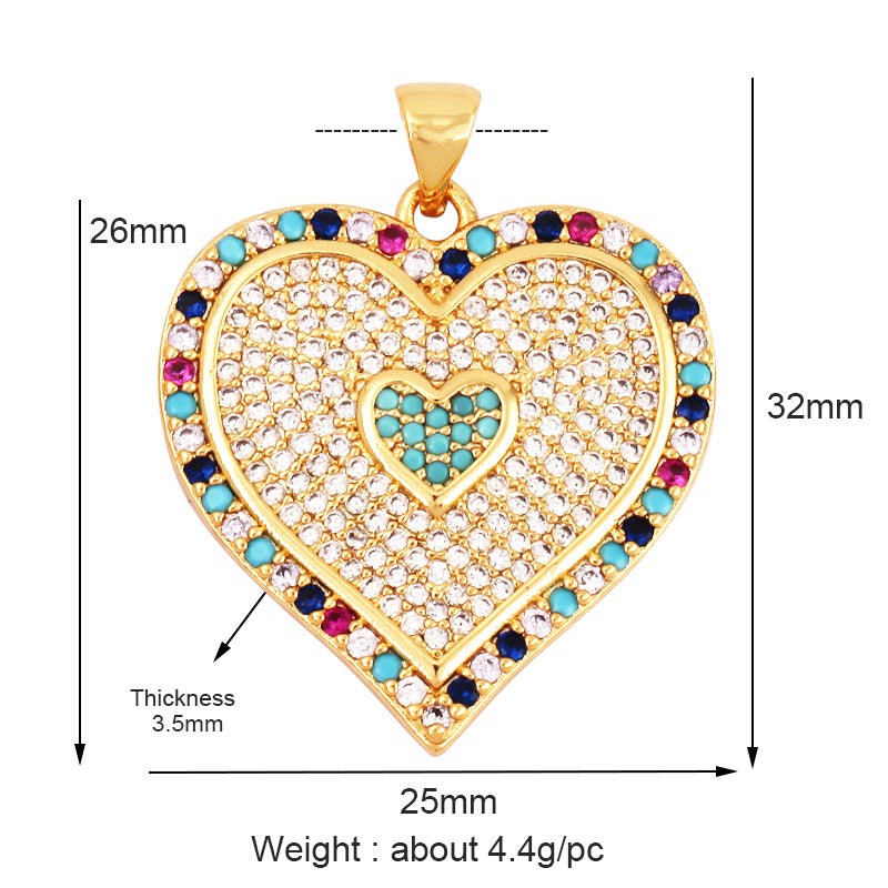 Pave Heart with Turquoise