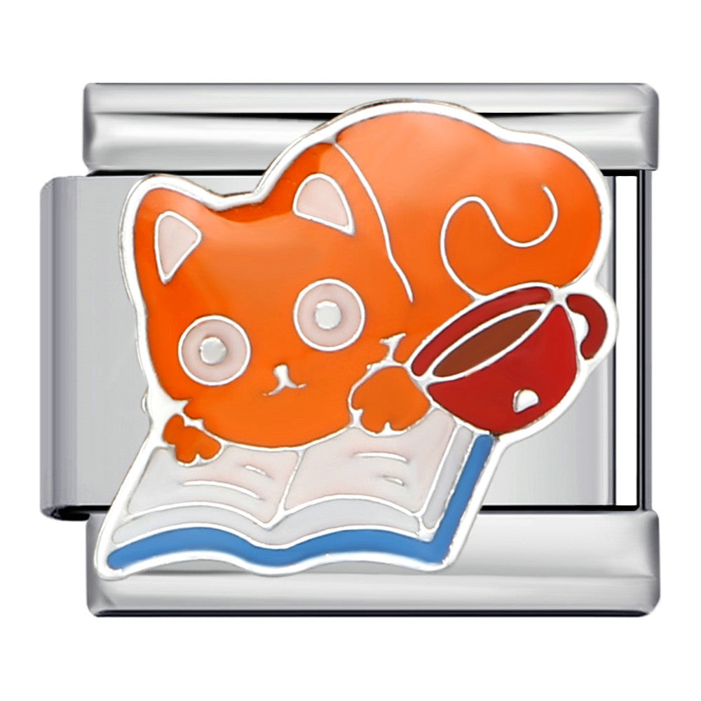 Orange Cat with Book