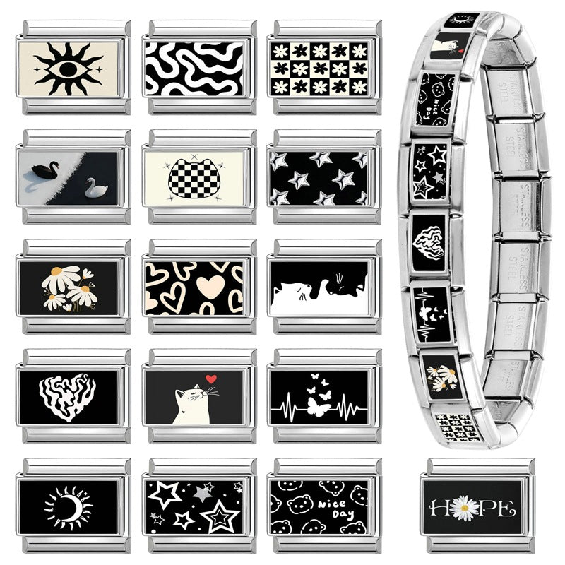 Black and White Charms, Cats and Stars