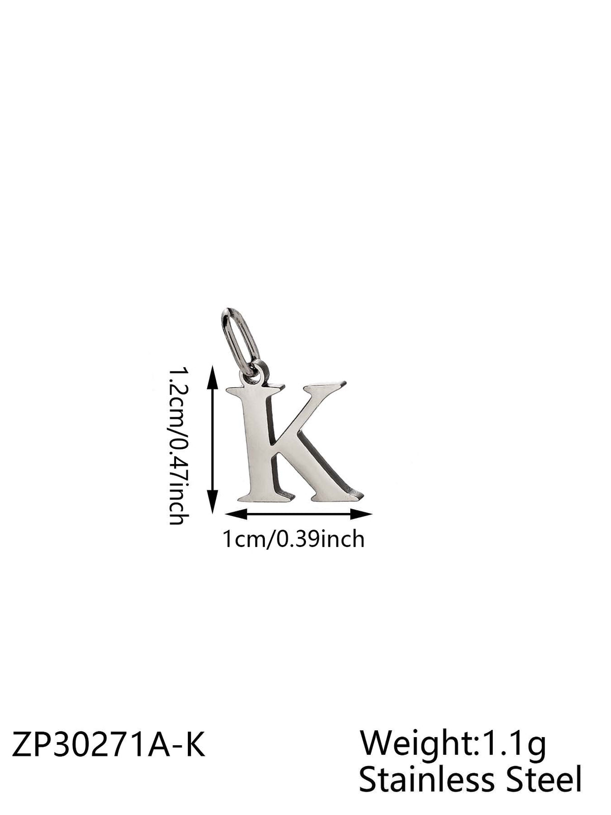 Silver Letter K