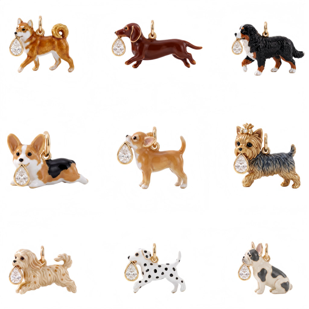 Puppy Necklace Charms and Chains