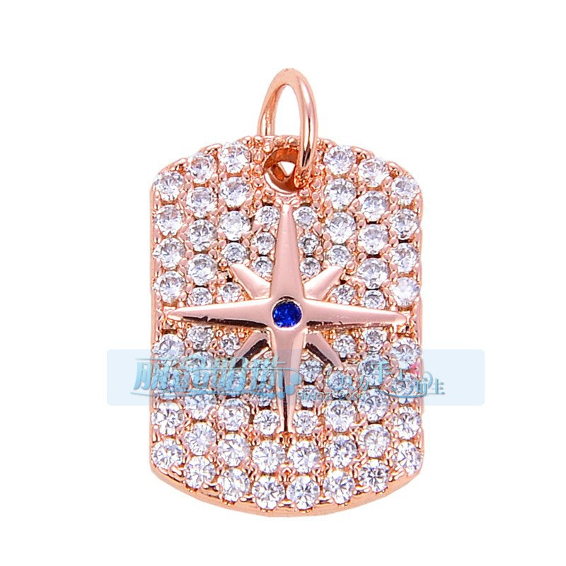 Blue Star Dog Tag Rose Gold