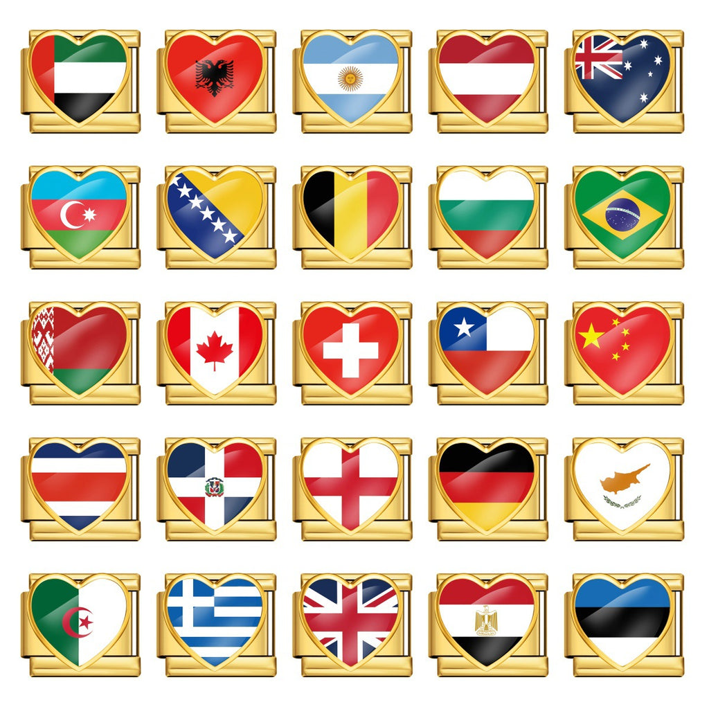 Gold National Flag Charms