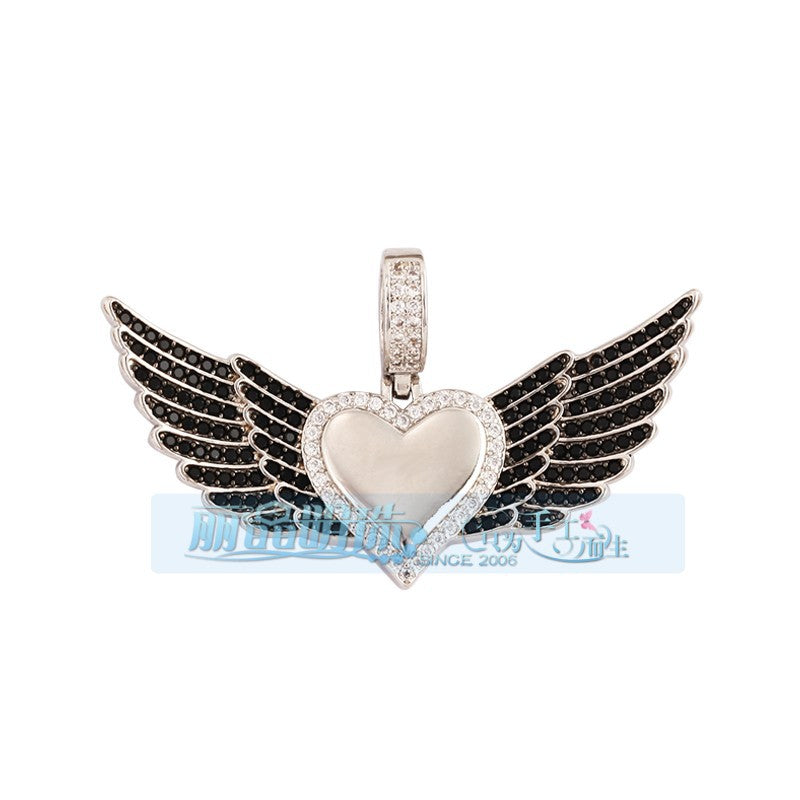 Black Winged Heart Silver