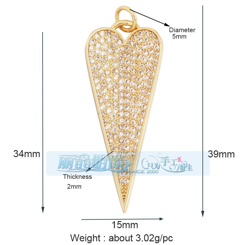 Long Pave Heart