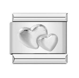 Silver Double Hearts