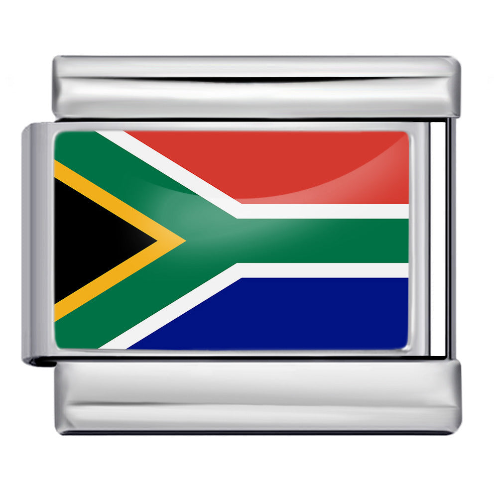 South Africa Flag, Silver