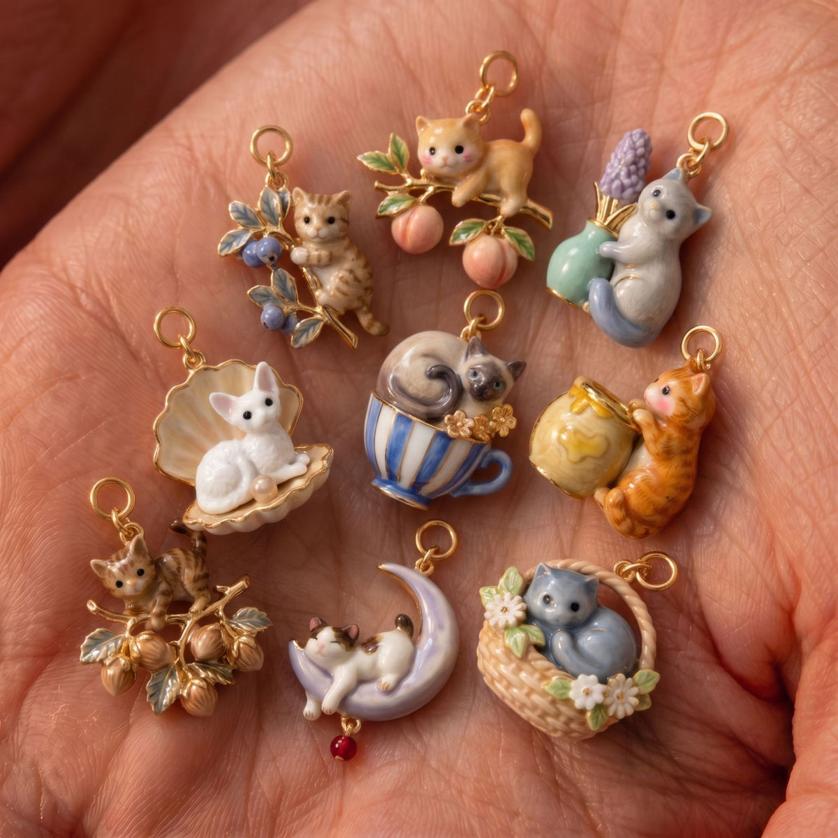 Enamel Animal Pendants and Necklace Chains
