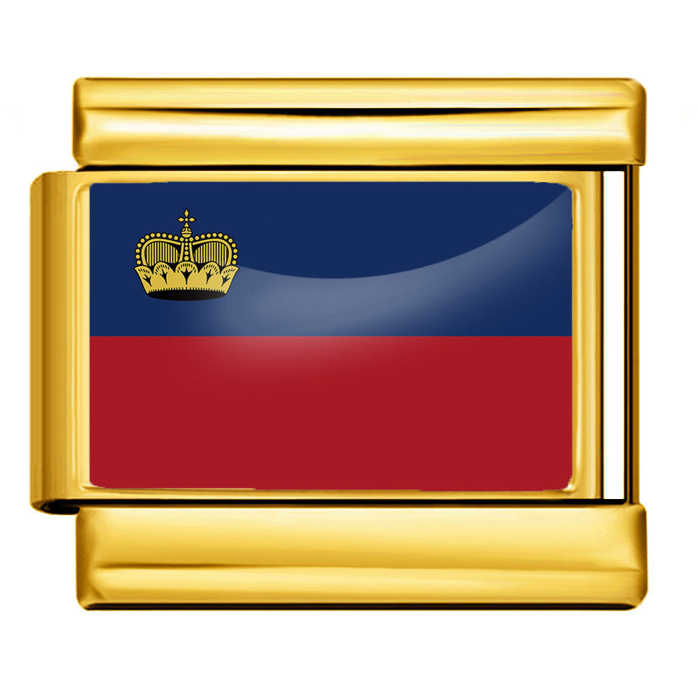 Gold World Flag Charms
