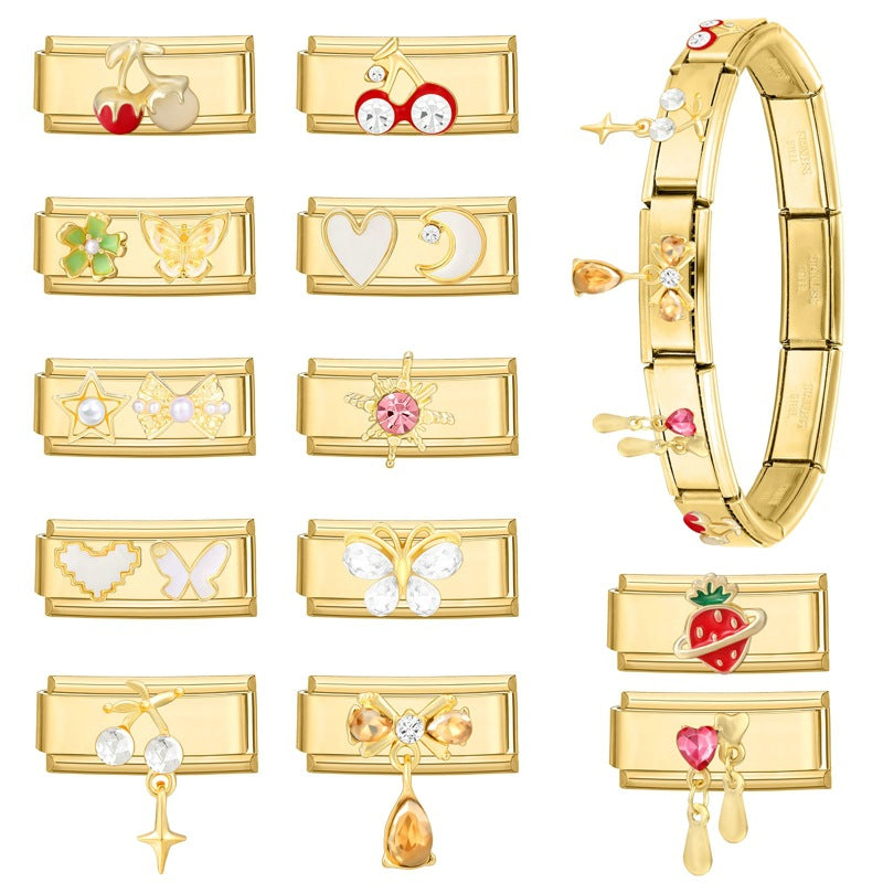 Gold Double-Width Charms