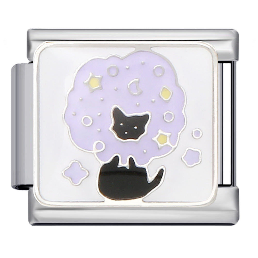 Cat under Purple Tree