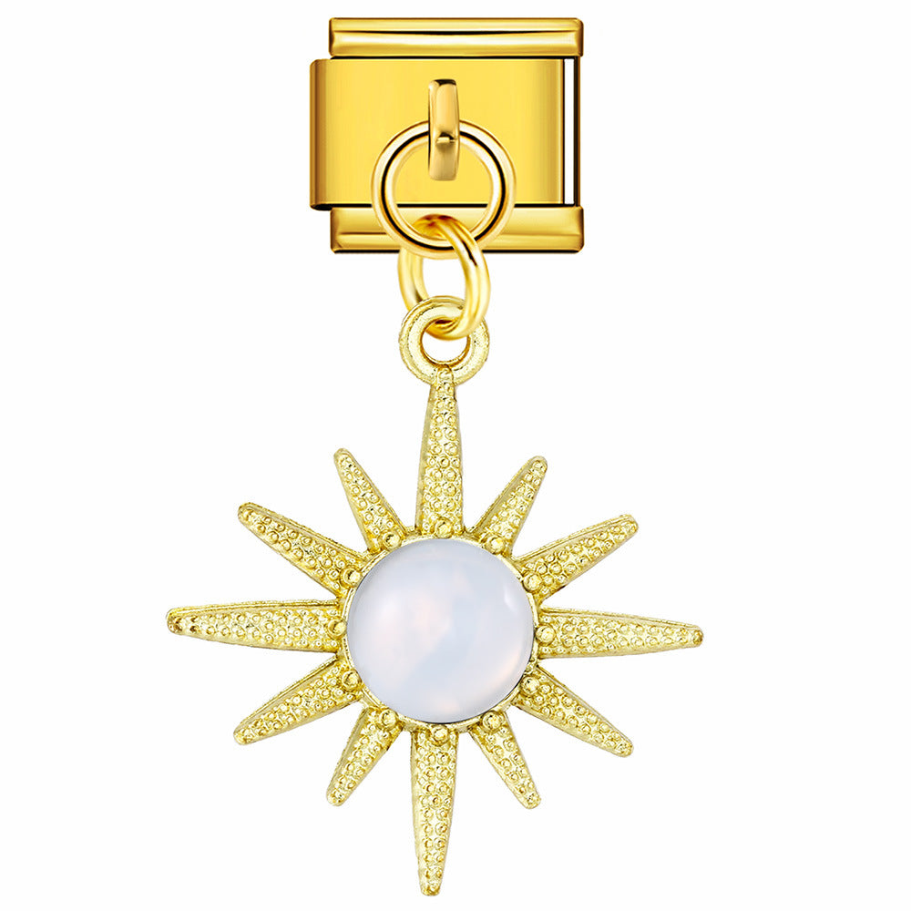 Gold Sun with Opal