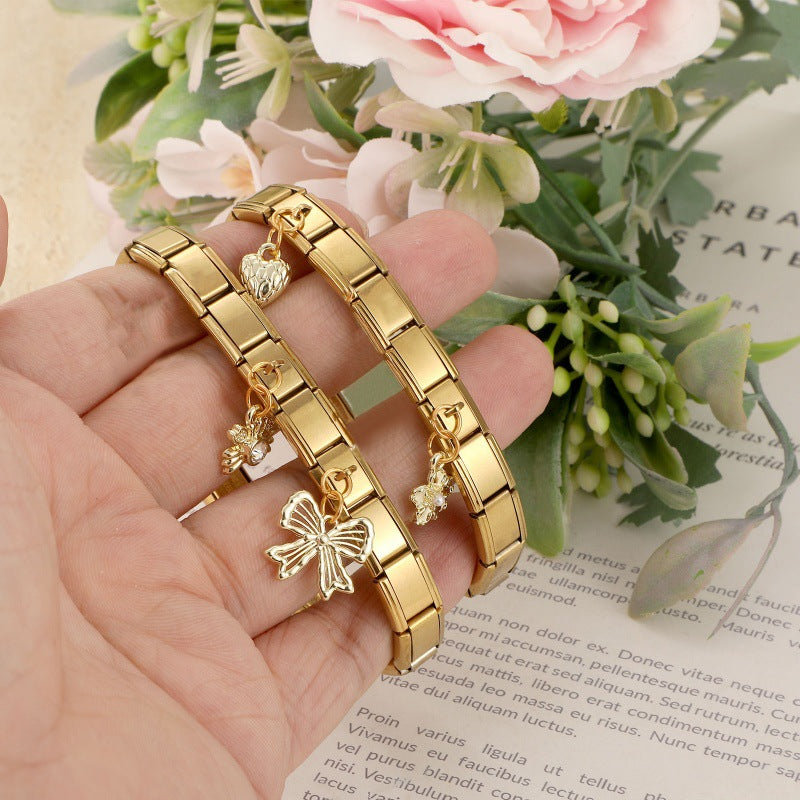 Gold Dangle Charms, Bows and Shells