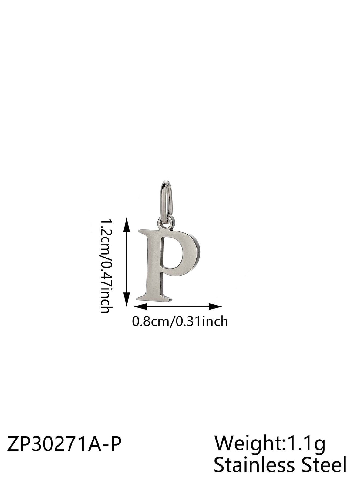 Silver Letter P