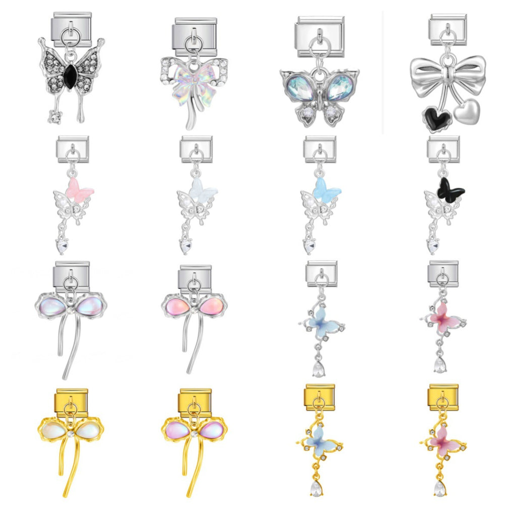 Bow and Butterfly Dangle Charms