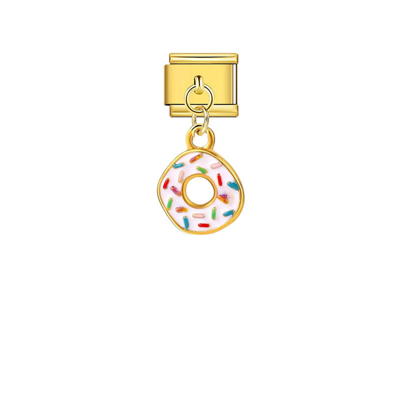 Gold Enamel Dangle Charms, Mixed Designs