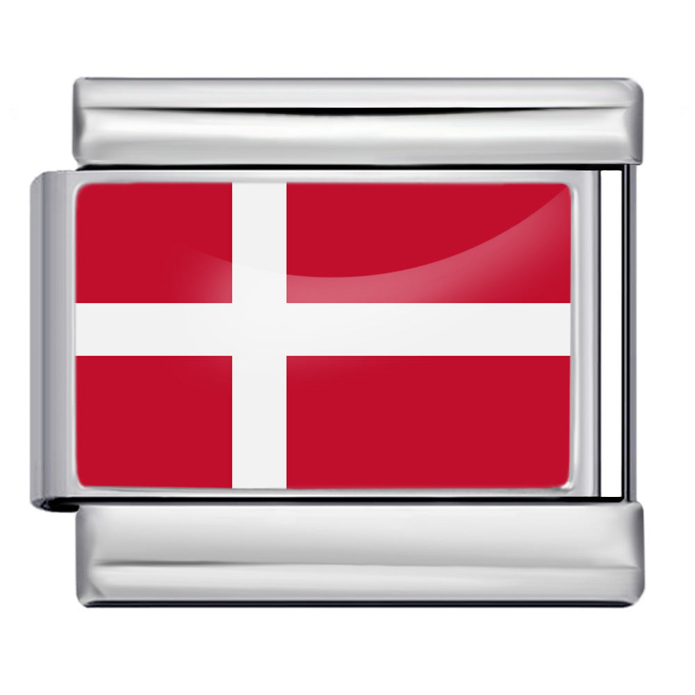 Denmark Flag, Silver