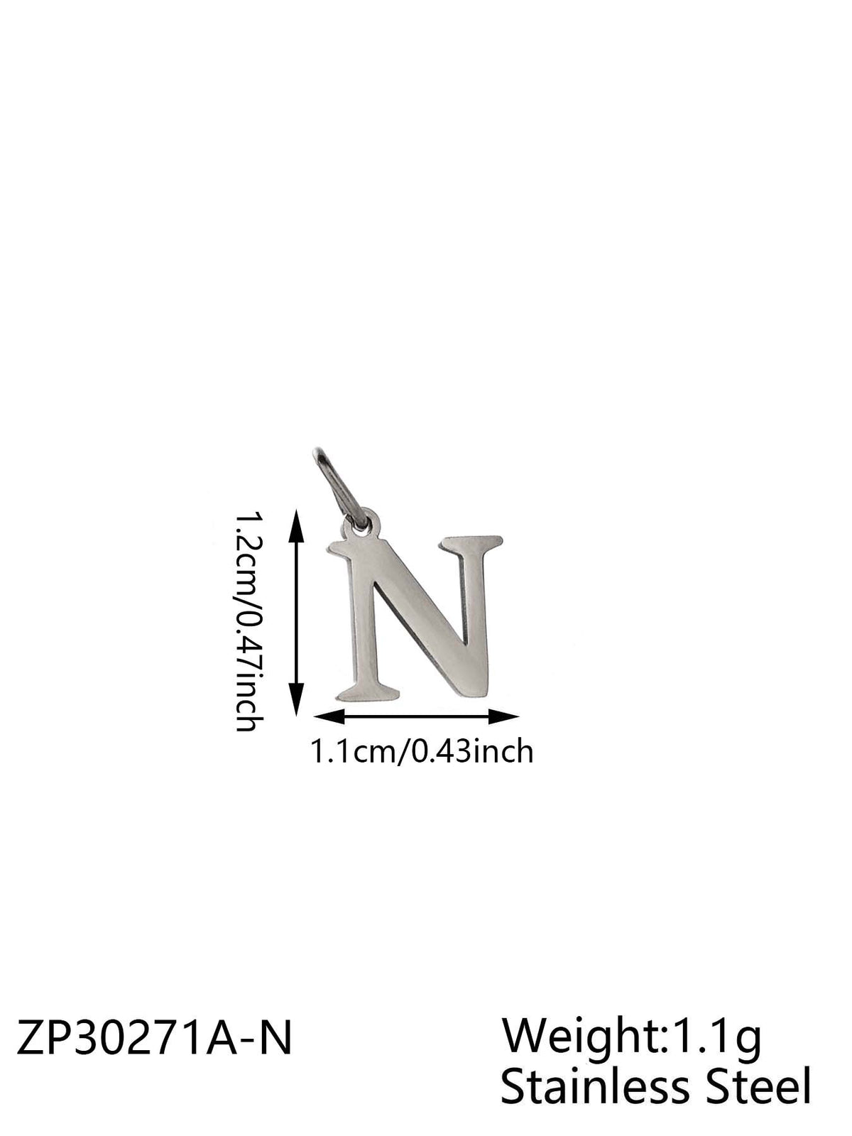 Silver Letter N