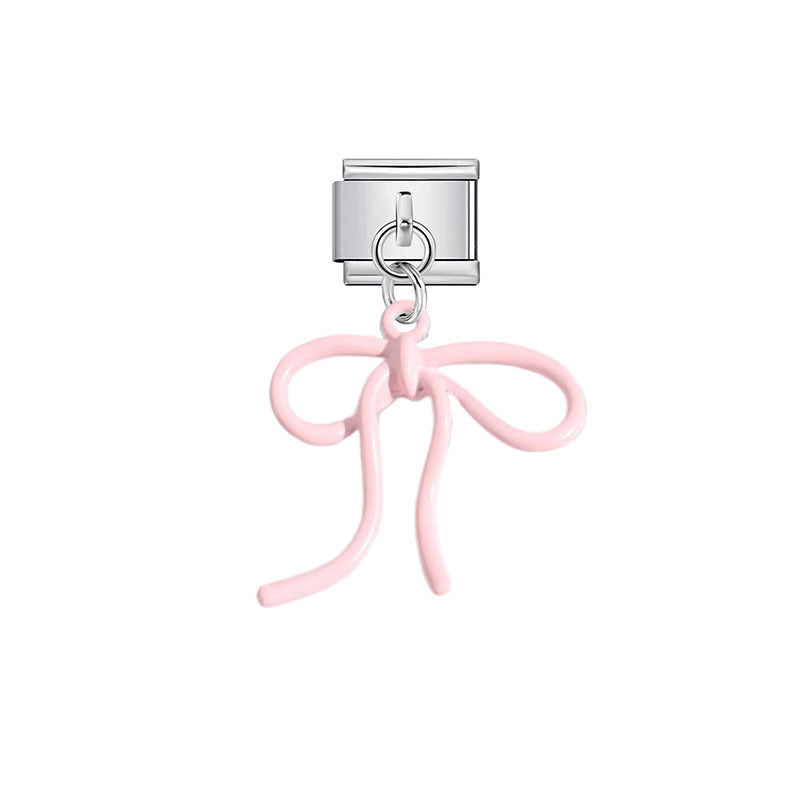 Pink Ribbon Bow Dangle Charms