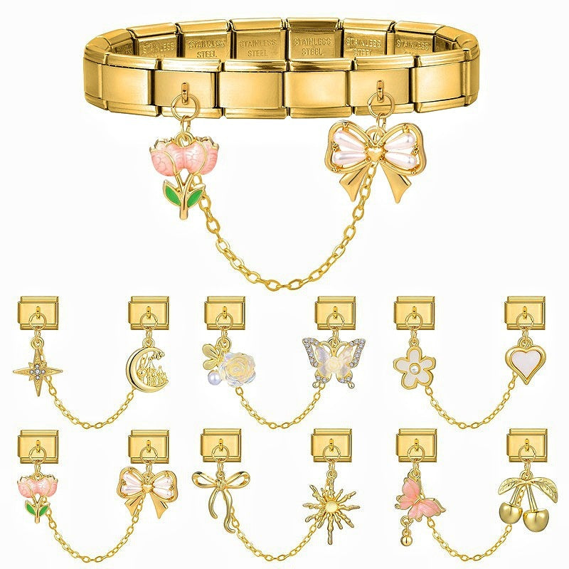 Gold Double Chain Charms