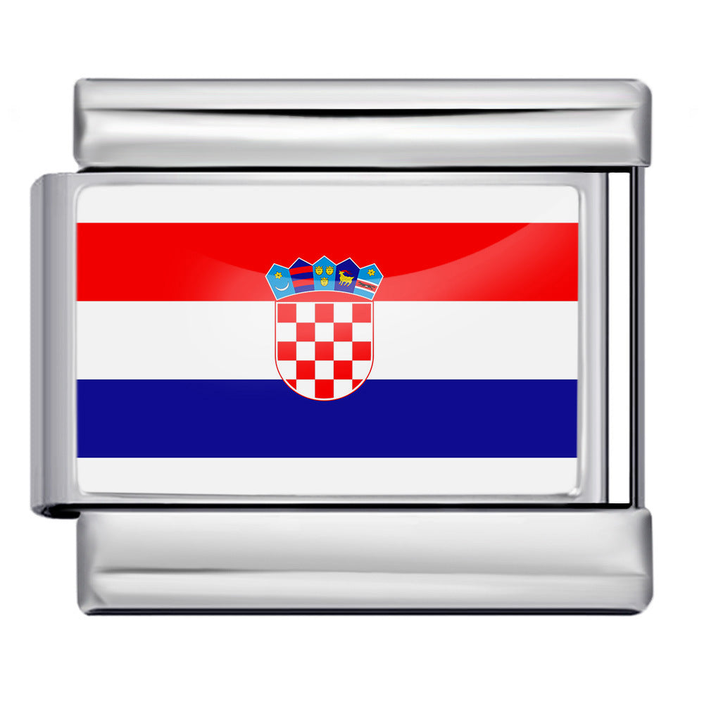 Croatia Flag, Silver
