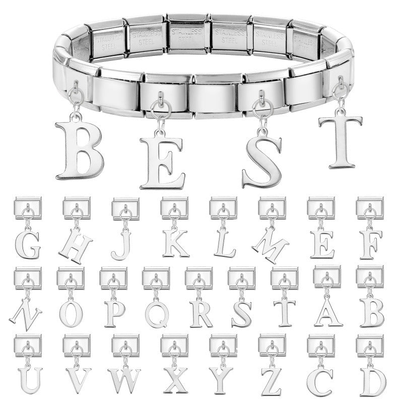 Silver Letter Dangle Charms