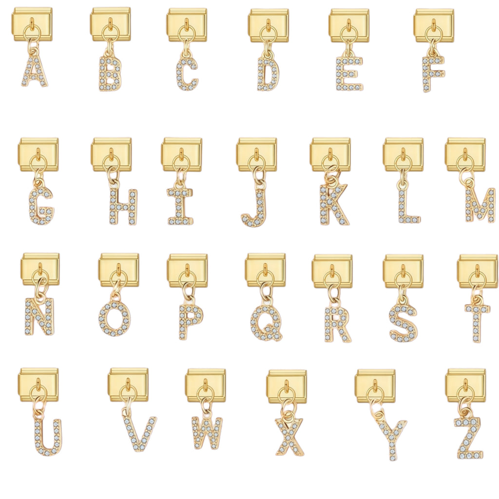 Gold Letter Dangle Charms A to Z