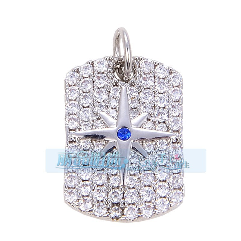 Blue Star Dog Tag Silver