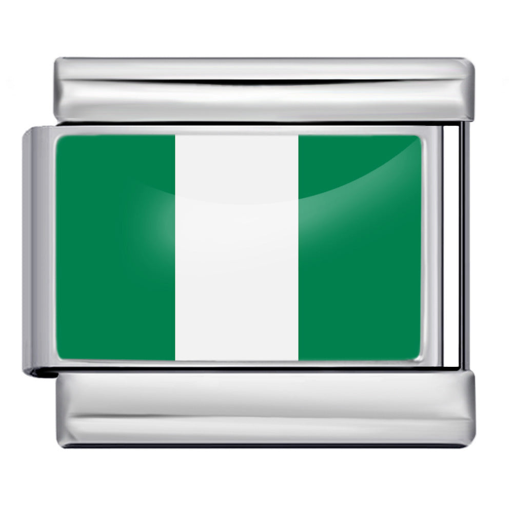 Nigeria Flag, Silver