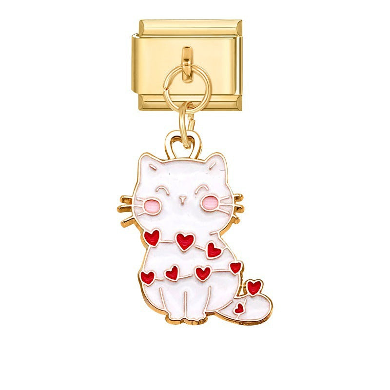 White Cat with Hearts