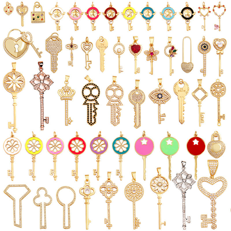 Round Crystal Key Rose Gold